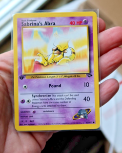 Vintage Original Base SET 1999 Pokemon Card 1st Edition Sabrina's Abra 93/132 NR - Image 1