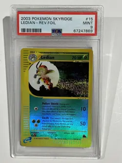 2003 Pokemon Skyridge - Ledian Rev.Foil #15 PSA 9 MINT - Image 1