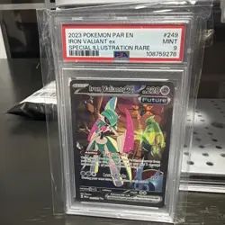 2023 Pokemon Par En-Paradox Rift SIR Iron Valiant Ex #249 PSA 9 - Image 1