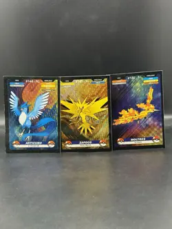 Articuno Moltres Zapdos Prism Holo Foil Creasler Pokemon Cards Set Of 3 - Image 1