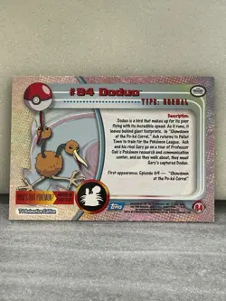 2000 Topps Pokemon TV Animation Edition Series 2 Doduo #84 Foil Blue Logo NM - Image 2