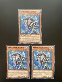 Yugioh Armed Sea Hunter SDRE-EN008 1st Edition Common LP X3 - Image 1
