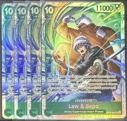 4x One Piece ST24-004 SR Law & Bepo - English - Foil - Playset - TCG - NM/M - Image 1