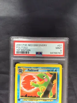 Pokemon Cards: 1st Edition Neo Discovery Rare: Politoed 27/75: PSA 9 - Image 3