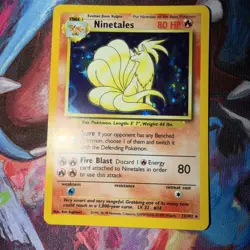 Pokemon TCG Ninetales Base Set Holo Unlimited Rare Card 12/102 LP Condition - Image 1