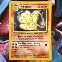 Pokemon TCG Ninetales Base Set Holo Unlimited Rare Card 12/102 LP Condition - Image 2