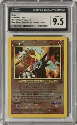 Pokemon Entei Black Star Promo 34 Reverse Holo English 2001 CGC 9.5 Graded Card - Image 1