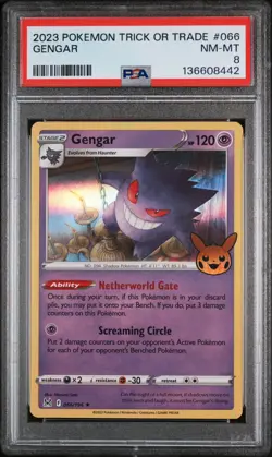 PSA 8 NM-MT Gengar 066/196 Trick or Trade Holo Rare Pokemon Card - Image 1