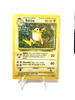 Raichu 14/102 - Holo Rare - Base Set - Unlimited - Pokemon TCG - HP/Damaged - Image 1