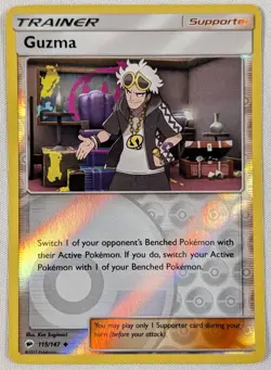 GUZMA - Reverse Holo Uncommon SM - Burning Shadows 115/147 - Pokemon TCG - Image 1