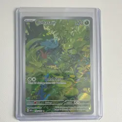 Pokemon Bulbasaur 166/165 Scarlet & Violet 151 Illustration Rare Full Art Holo - Image 1