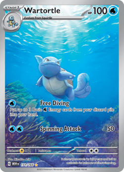 Pokemon TCG Wartortle 171/165 Illustration Rare Scarlet & Violet 151 NM/M - Image 1
