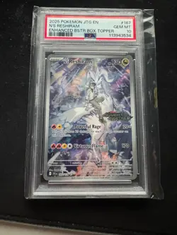 2025 POKEMON JOURNEY TOGETHER BSTER BX TOPPER PROMO #167/159 N'S RESHIRAM PSA 10 - Image 1