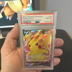 Pokemon Pikachu V 104/100 S4 Amazing Volt Tackle Full Art Holo Japanese PSA 10 - Image 3