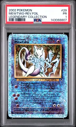 2002 POKEMON LEGEND COLL #29 MEWTWO-REVERSE FOIL PSA 1 - Image 1