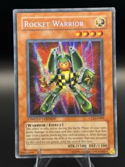 Yugioh Rocket Warrior CT2-EN005 Secret Rare Limited MP/HP (WNU) - Image 1
