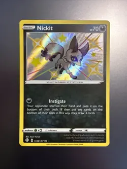 Pokemon Card Nickit SV081/SV122 Shining Fates Shiny Vault Holo Rare NM - Image 1