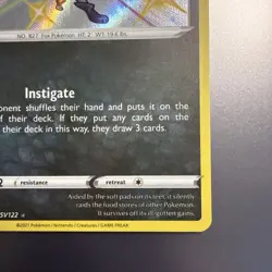 Pokemon Card Nickit SV081/SV122 Shining Fates Shiny Vault Holo Rare NM - Image 4