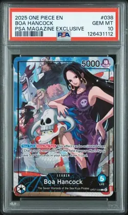 2025 One Piece EN Boa Hancock #038 Magazine EXCLUSIVE Holo Card PSA 10 GEM MT - Image 1