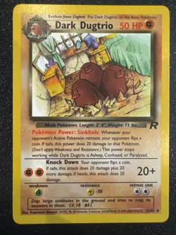 Dark Dugtrio 23/82 Team Rocket Rare WOTC Vintage Pokemon Card NM- - Image 1
