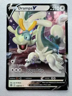 Drampa V 128/172 Ultra Rare Brilliant Stars Pokemon TCG Pack Fresh Near Mint NM - Image 1