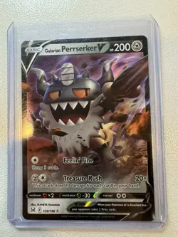 Pokemon TCG Lost Origin - Galarian Perrserker V 129/196 - Ultra Rare Holo - Image 3