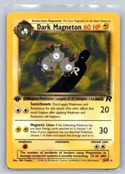 2000 Pokemon Team Rocket Dark Magneton Non-Holo Rare 1st Edition #28/82 NM WoTC - Image 1