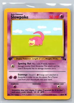 1999 Pokemon Fossil Slowpoke 1st Edition #55/62 Near Mint WoTC - Image 1