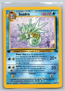 1999 Pokemon Fossil Seadra 1st Edition Uncommon #42/62 Near Mint WoTC - Image 1