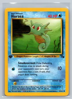 1999 Pokemon Fossil Horsea 1st Edition #49/62 Near Mint WoTC - Image 1