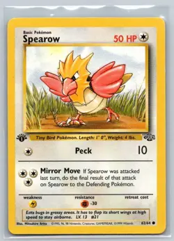 1999 Pokemon Jungle Spearow 1st Edition #62/64 Near Mint WoTC - Image 1