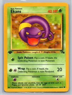 1999 Pokemon Fossil Ekans 1st Edition #46/62 Near Mint WoTC - Image 1