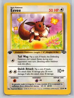 1999 Pokemon Jungle Eevee 1st Edition #51/64 Near Mint WoTC - Image 1