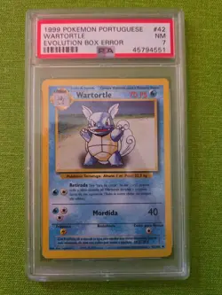 PSA 7 NM Wartortle EVOLUTION BOX ERROR Pokemon PORTUGUESE Base Set WOTC 1999 - Image 1