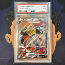 PSA 9 MINT 2022 Pokemon Go MELMETAL V #075 Full Art Ultra Rare - Image 2