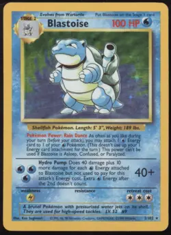 BR | Pokemon TCG 1999 Base Set | Blastoise #2 HOLO Unlimited | LP - LP- - Image 1
