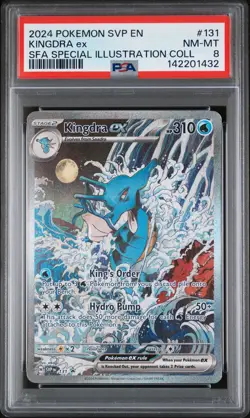 2024 POKEMON SVP EN-SV BLACK STAR PROMO #131 KINGDRA EX PSA 8 - Image 1