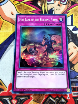 Fire Lake of the Burning Abyss nech-en086 1st Edition (VLP) Super Rare Yu-Gi-Oh! - Image 1
