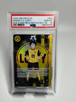 One Piece TCG Monkey D Luffy BVB x One Piece Match Day 25 PSA 10 ST13-003 Mint - Image 1