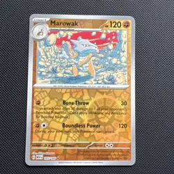 Pokemon Card Marowak Scarlet & Violet Reverse Holo Rare 105/165 Near Mint - Image 1