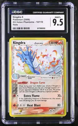 CGC 9.5 MINT+ Kingdra 2006 EX Holon Phantoms 10/110 Holo Pokemon Card - Image 1