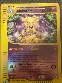 Pokemon Card Alakazam 33/165 Expedition Base Set Reverse Holo Rare Light Play - Image 1