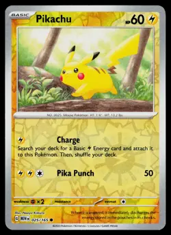 Pikachu 025/165 Miscellaneous Cards & Products Reverse Cosmos Holo #2 - Image 1