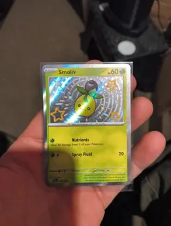Pokemon TCG Smoliv Scarlet & Violet Paldean Fates Shiny Holo Rare Card 102/091 - Image 1