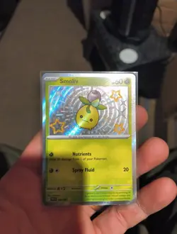Pokemon TCG Smoliv Scarlet & Violet Paldean Fates Shiny Holo Rare Card 102/091 - Image 2