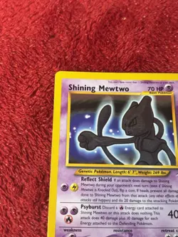 Shining Mewtwo 109/105 Neo Destiny Holo Wotc Pokemon Card Played - Image 3