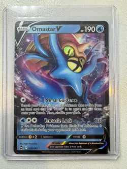 Omastar V 035/195 2022 Silver Tempest Pokemon Card Ultra Rare Holo - Nm - Image 3