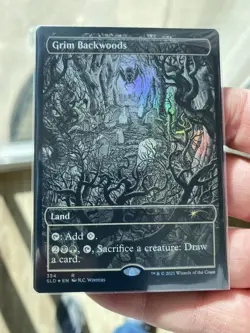 MTG Magic The Gathering SLD Secret Lair Drop Borderless Foil #354 Grim Backwoods - Image 1