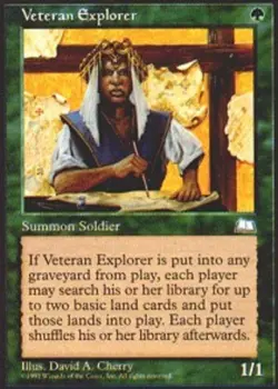4x MTG Veteran Explorer, Light Play, English Weatherlight - Image 1