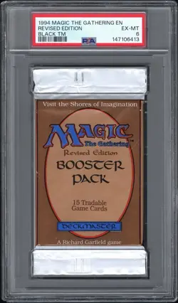 1994 Magic The Gathering MTG Revised Edition Booster Plastic Pack Sealed PSA 6 - Image 1